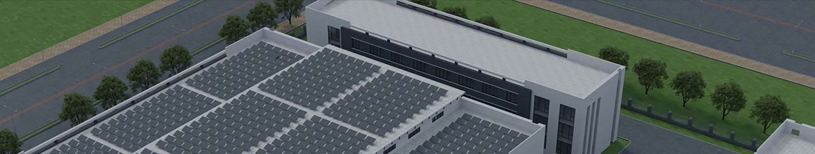 Завод с солнечной электростанцией на крыше